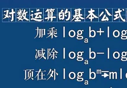 对数的运算法则及公式